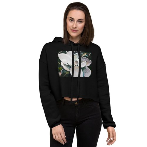 Open Heart Magnolia Crop Hoodie