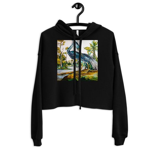 Blue Heron Hoodie Crop Hoodie