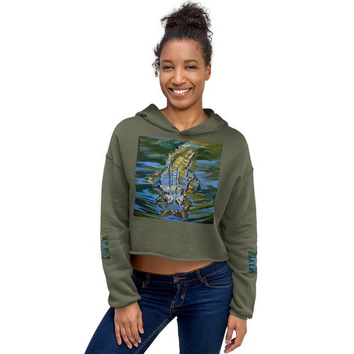 Gator Under Water Crop Hoodie