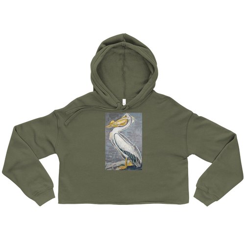 White Pelican Crop Hoodie