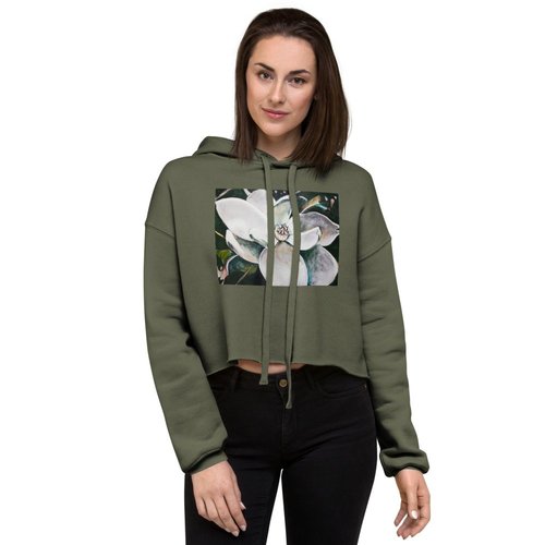 Open Heart Magnolia Crop Hoodie