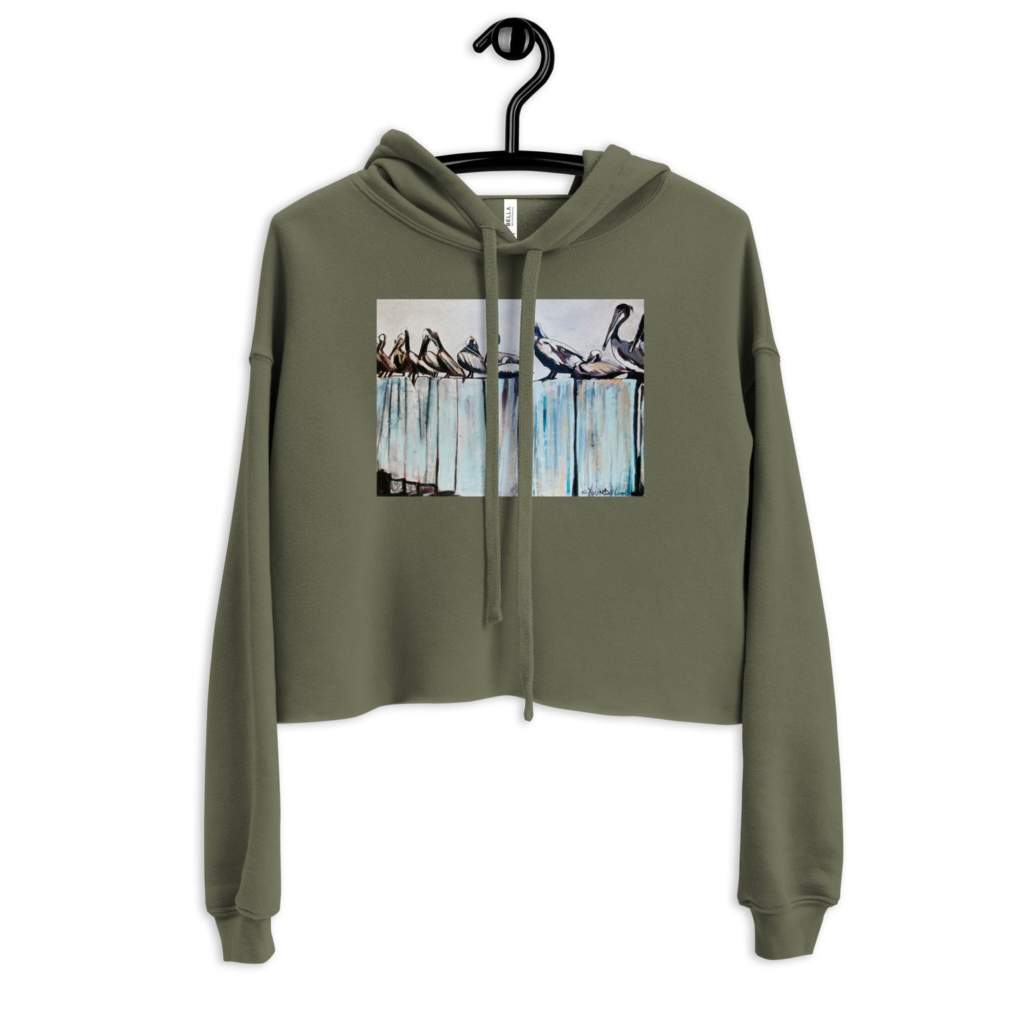 Pelicans on the Pier Crop Hoodie