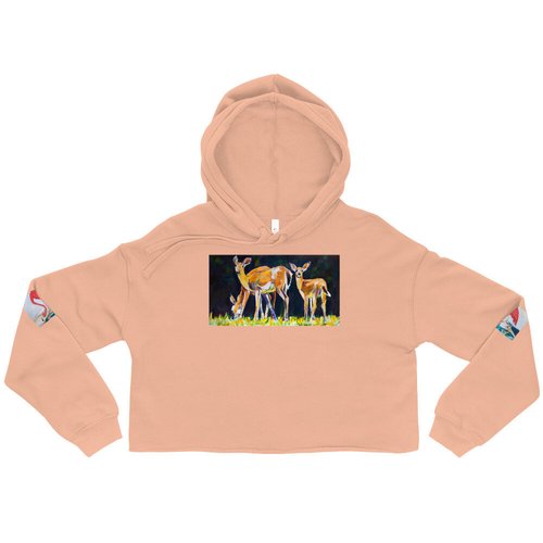 Deer Family Crop Hoodie