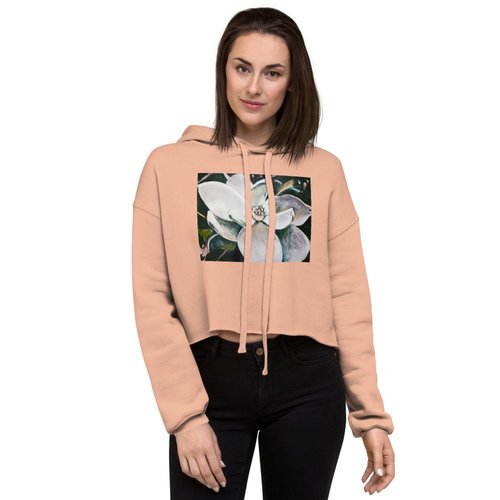 Open Heart Magnolia Crop Hoodie