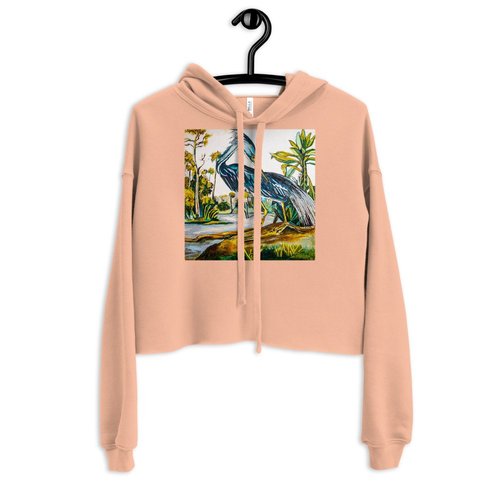 Blue Heron Hoodie Crop Hoodie