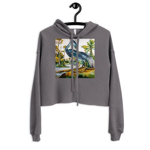 Blue Heron Hoodie Crop Hoodie