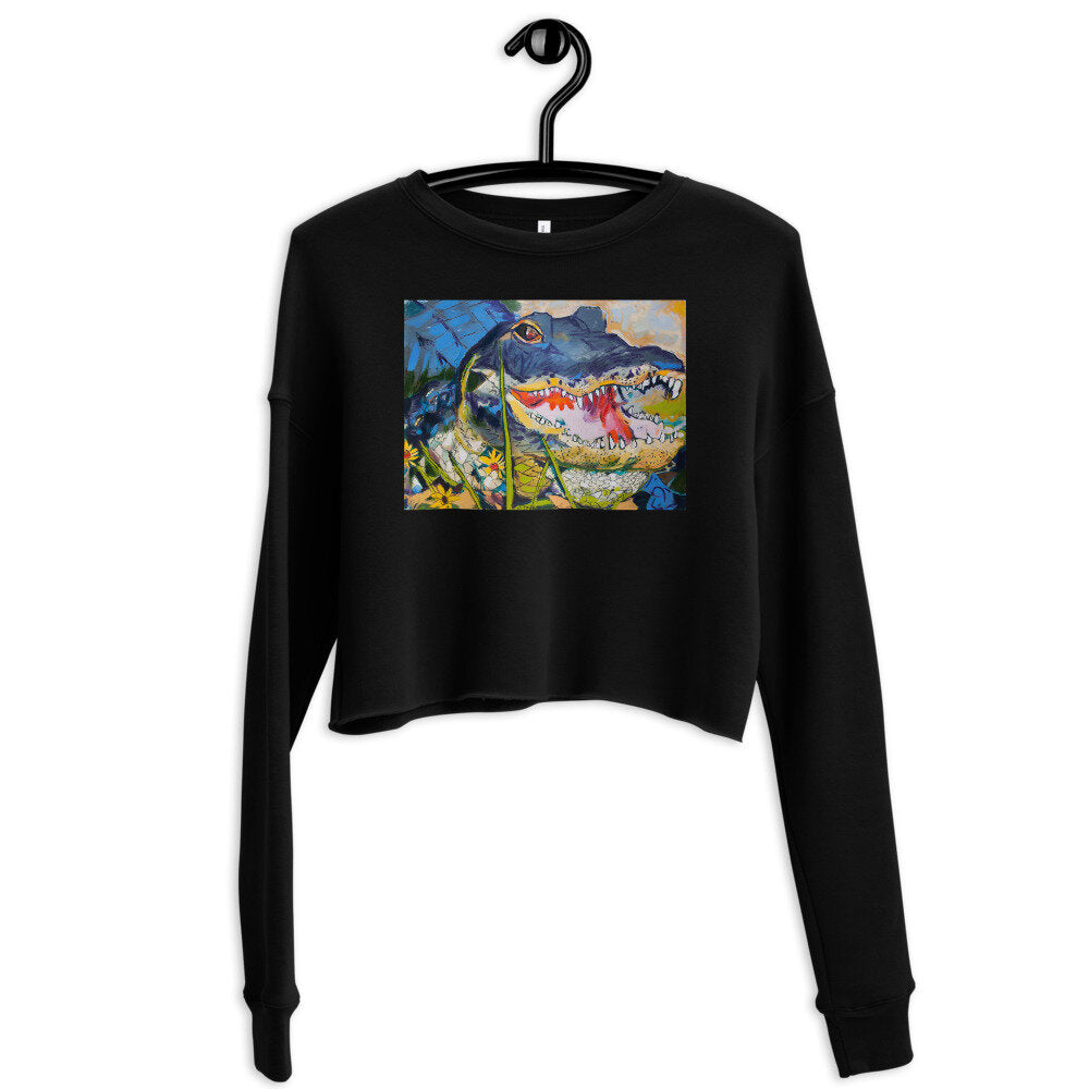 Gator with Wildflowers Crop Sweatshirt