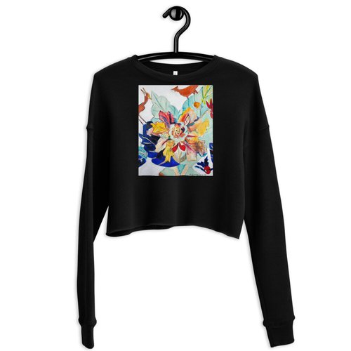 Tobacco Leaf with Animals Crop Sweatshirt