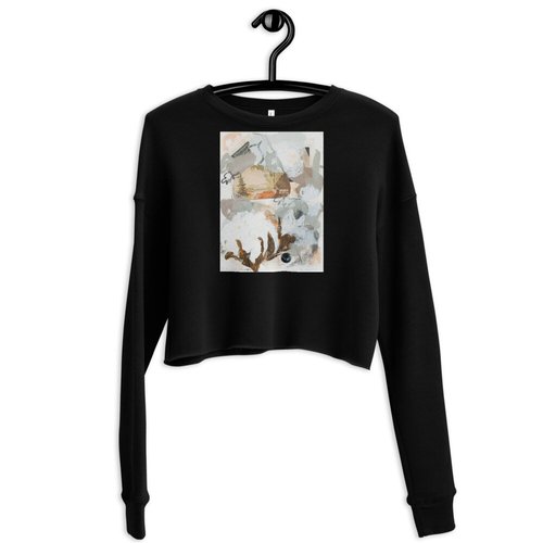 Vintage Cotton Collage Crop Sweatshirt