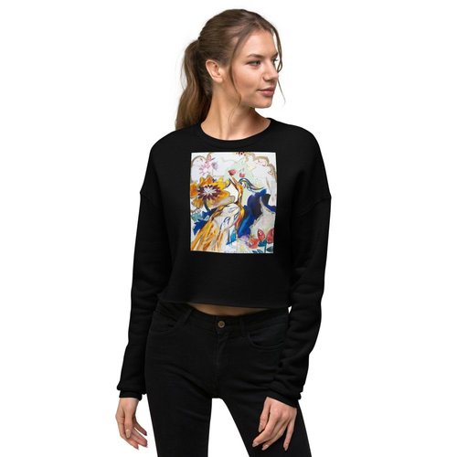 Tobacco Leaf with Bird Crop Sweatshirt