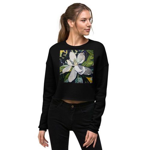 Indigo Magnolia Crop Sweatshirt