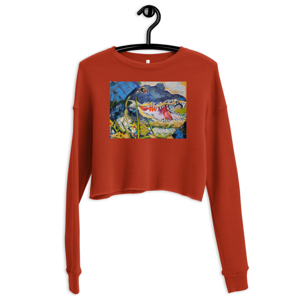 Gator with Wildflowers Crop Sweatshirt