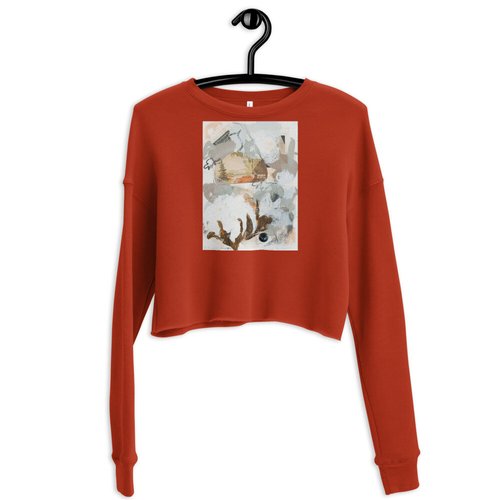 Vintage Cotton Collage Crop Sweatshirt