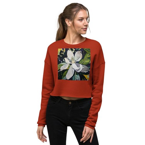 Indigo Magnolia Crop Sweatshirt