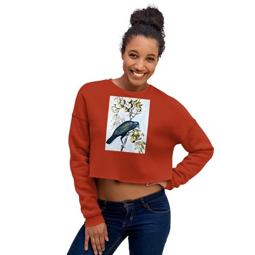 Black Crow Crop Sweatshirt