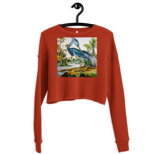 Blue Heron (Dark) II Crop Sweatshirt