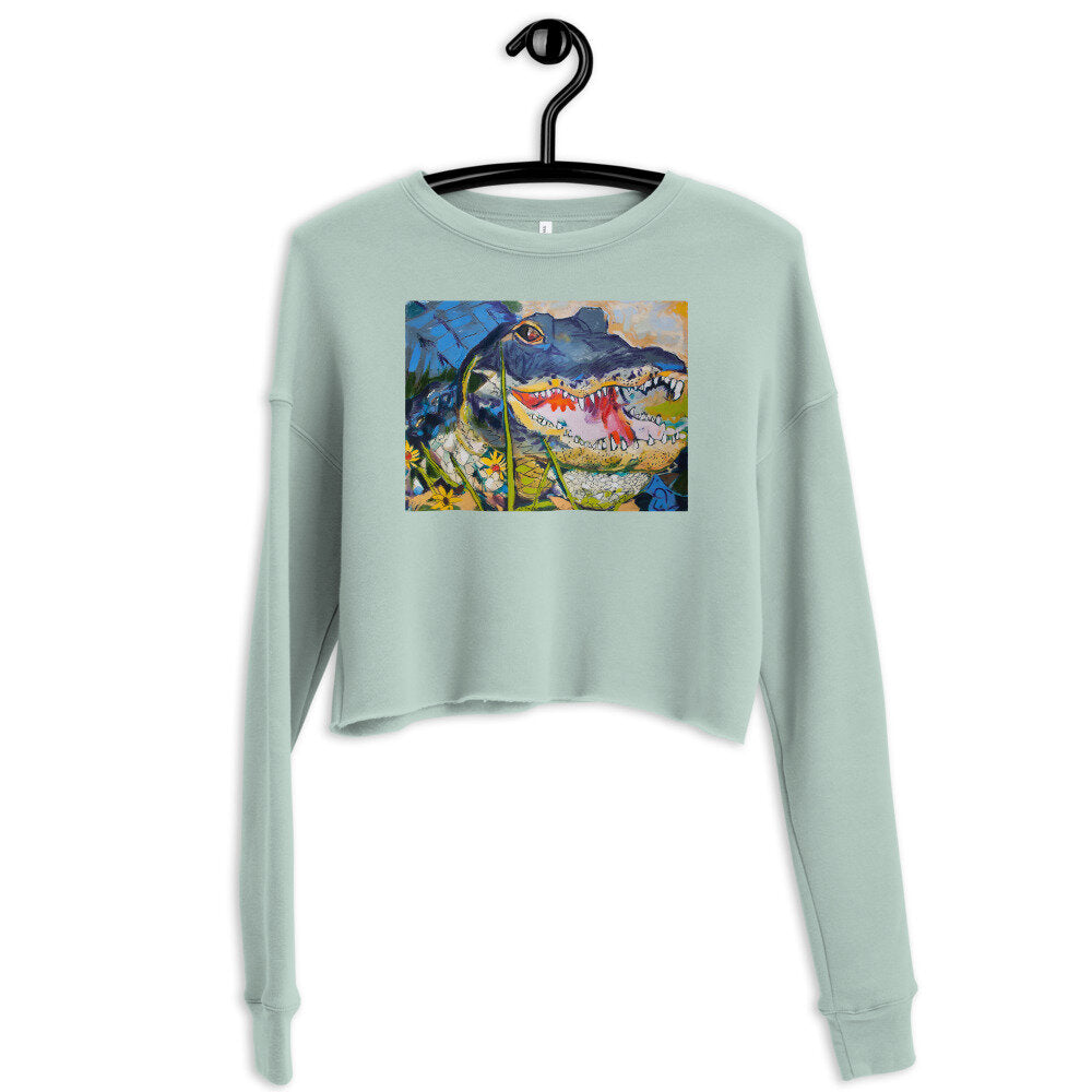 Gator with Wildflowers Crop Sweatshirt