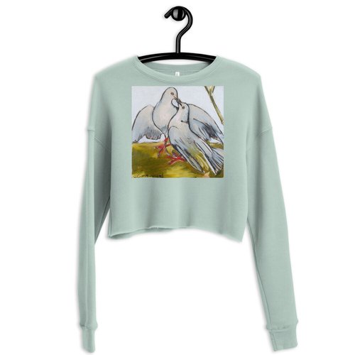 His and Her Doves Crop Sweatshirt