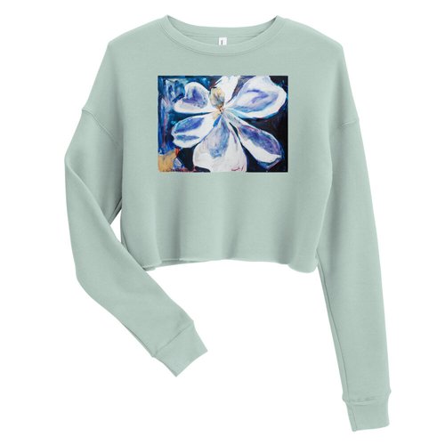 Deep Purple Magnolia Crop Sweatshirt