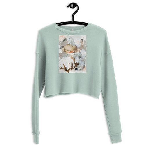 Vintage Cotton Collage Crop Sweatshirt