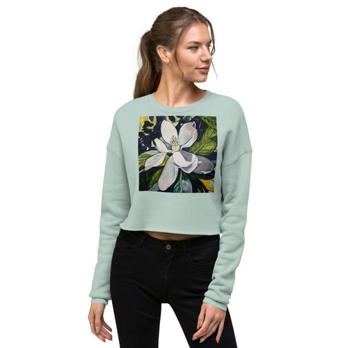 Indigo Magnolia Crop Sweatshirt