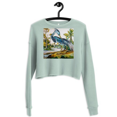 Blue Heron (Dark) II Crop Sweatshirt