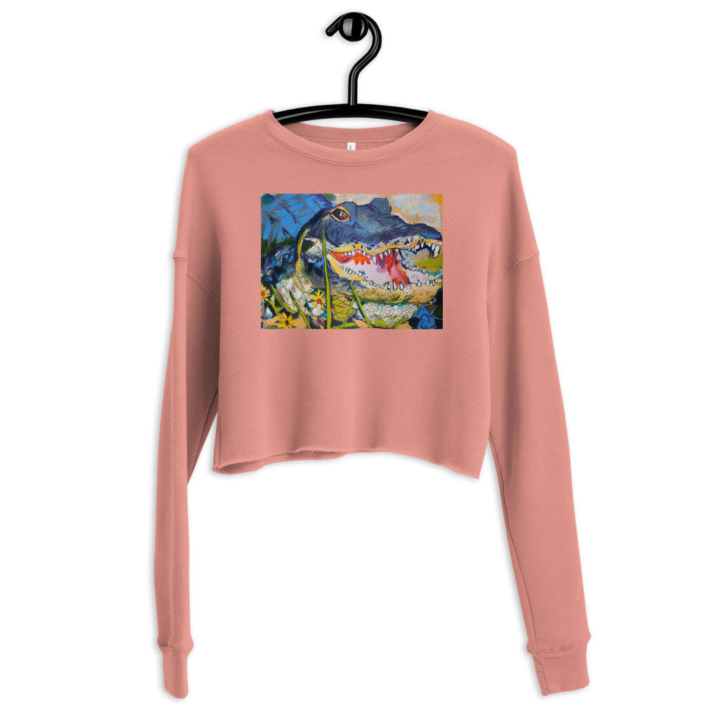 Gator with Wildflowers Crop Sweatshirt