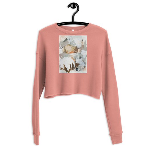 Vintage Cotton Collage Crop Sweatshirt