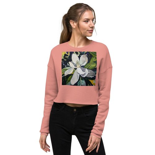 Indigo Magnolia Crop Sweatshirt
