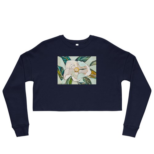 Magnolia with Soft Teal Crop Sweatshirt