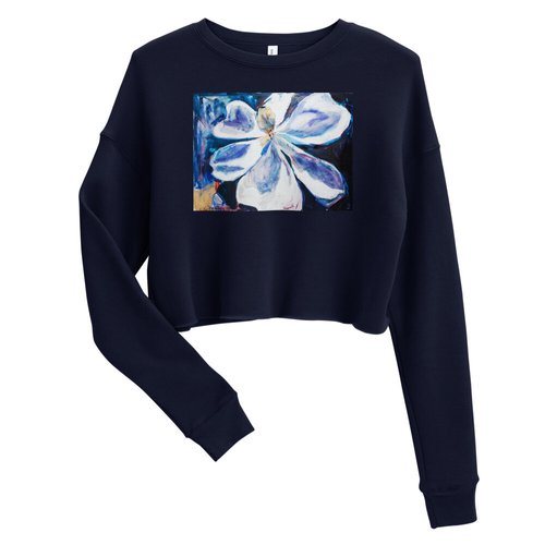 Deep Purple Magnolia Crop Sweatshirt