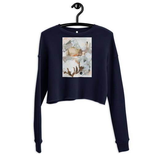 Vintage Cotton Collage Crop Sweatshirt