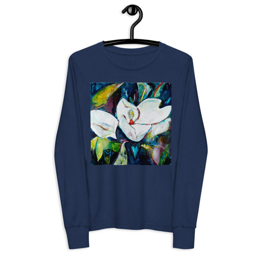 Magnolia with Painted Bunting Youth long sleeve tee