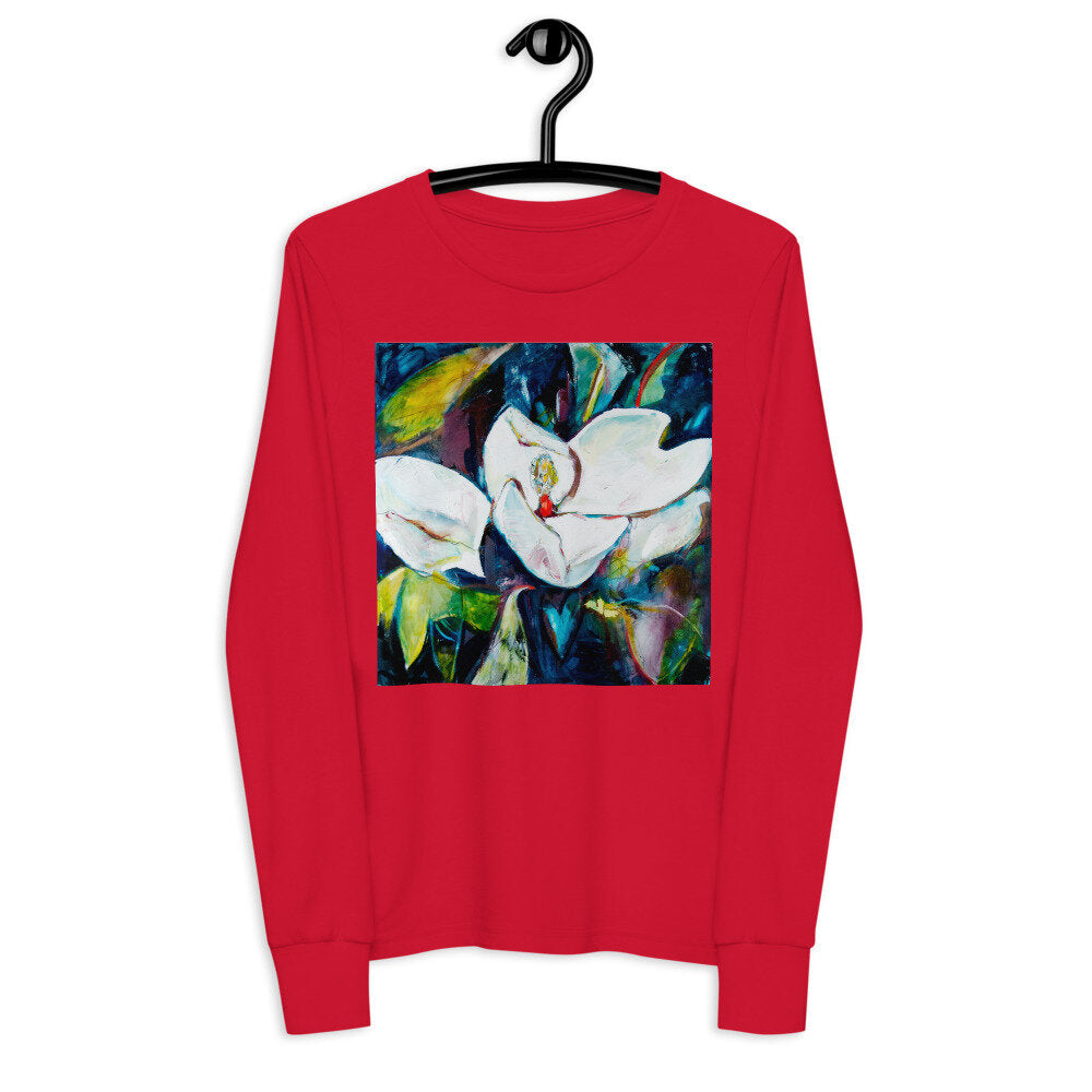 Magnolia with Painted Bunting Youth long sleeve tee