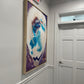 Oyster with Splash (36 x 48") giclee on canvas with Natural Wood Floating Frame