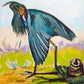 Blue Heron with Crawfish Piles
