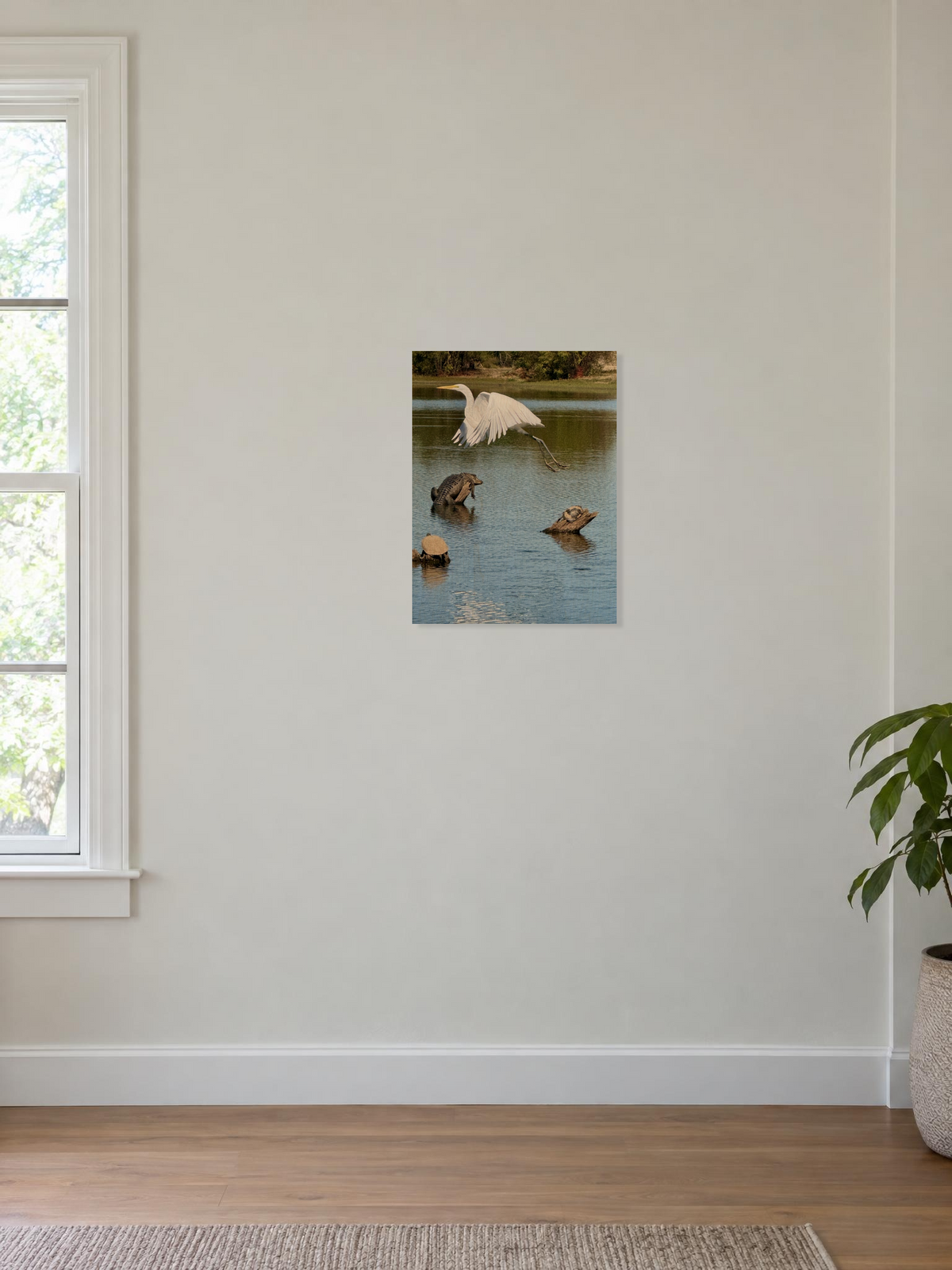 "God Winks at the Levee" Wildlife Photography Wood Print