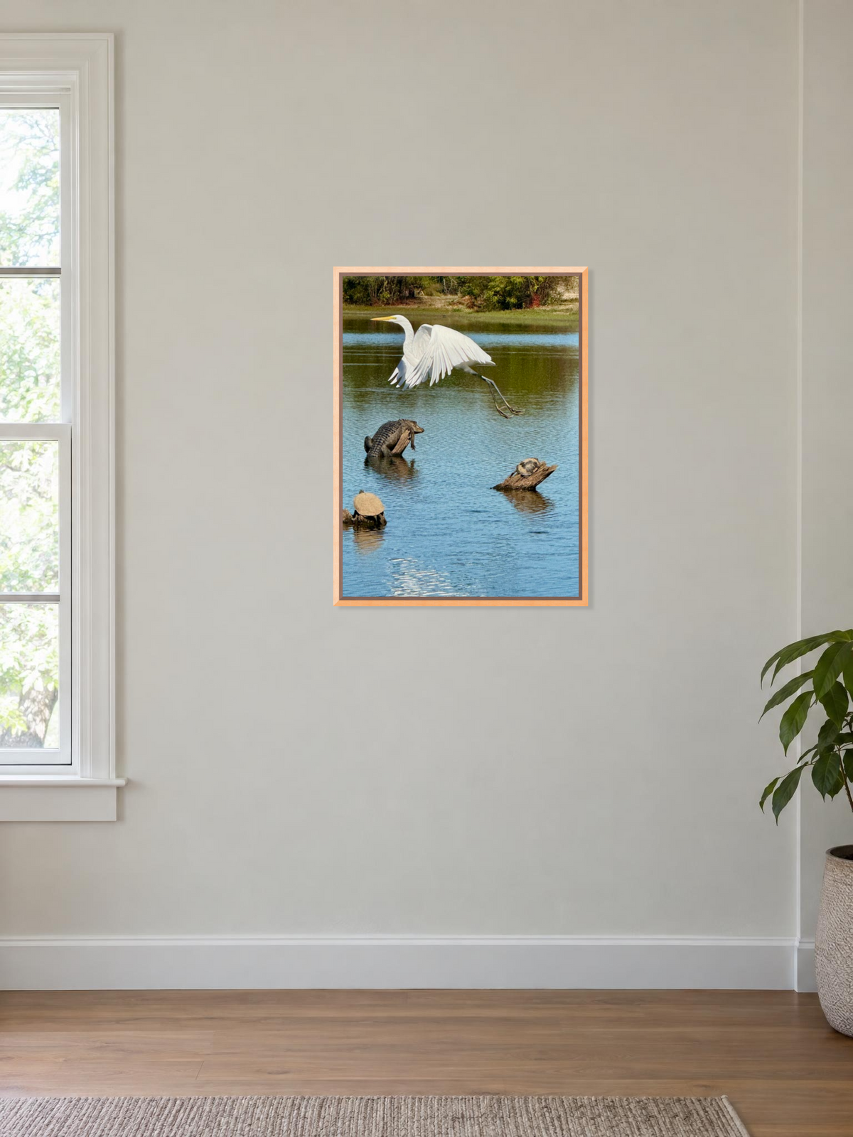 “God Winks at the Levee” Wildlife Photography Wood Print
