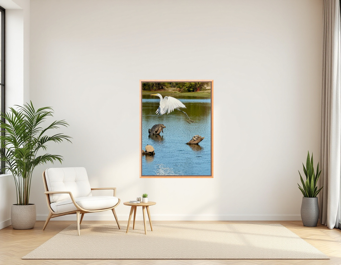 “God Winks at the Levee” Wildlife Photography Wood Print