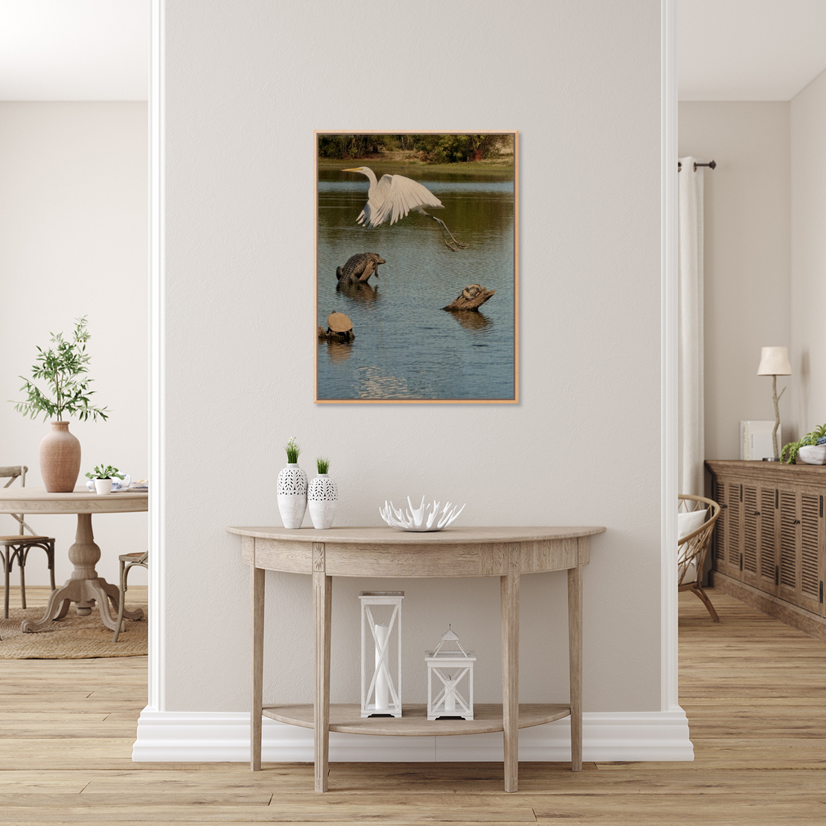 “God Winks at the Levee” Wildlife Photography Wood Print