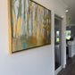Golden Bayou with Cypress Trees (36 x 48") with Gold Floating Frame