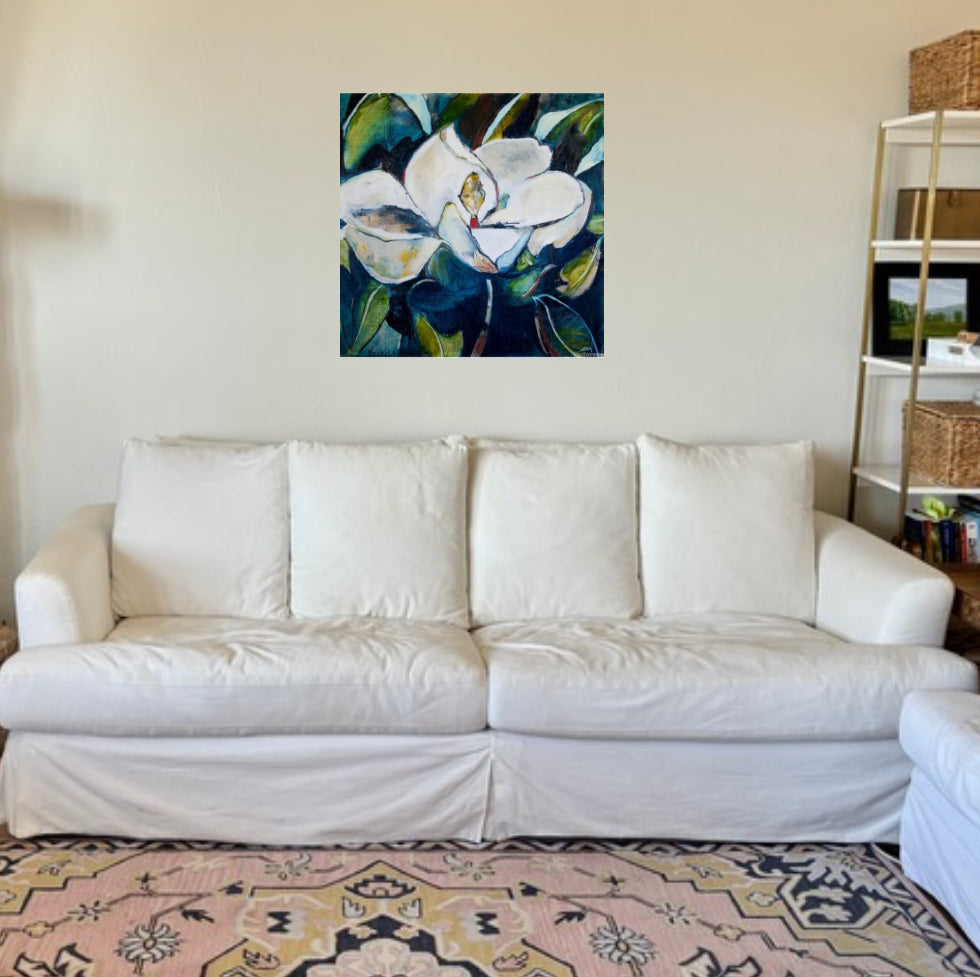 30% off Teal Magnolia (36x36”) Giclee on Canvas