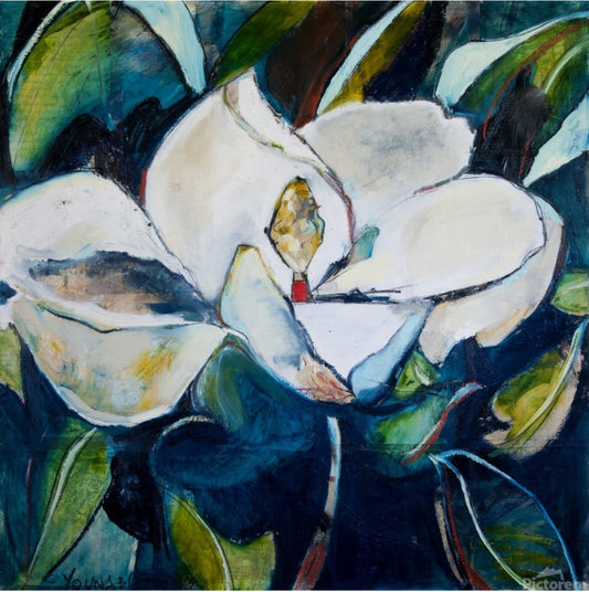 30% off Teal Magnolia (36x36”) Giclee on Canvas