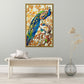 “Peacock Pair” (31x48”) giclee on canvas with gold floating frame
