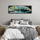 Gator Reflections (60x20”) Giclee on Canvas with Charcoal Floating Frame