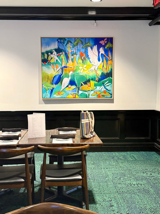 Queen of Bayou Oasis (47x55”) with gold floating frame