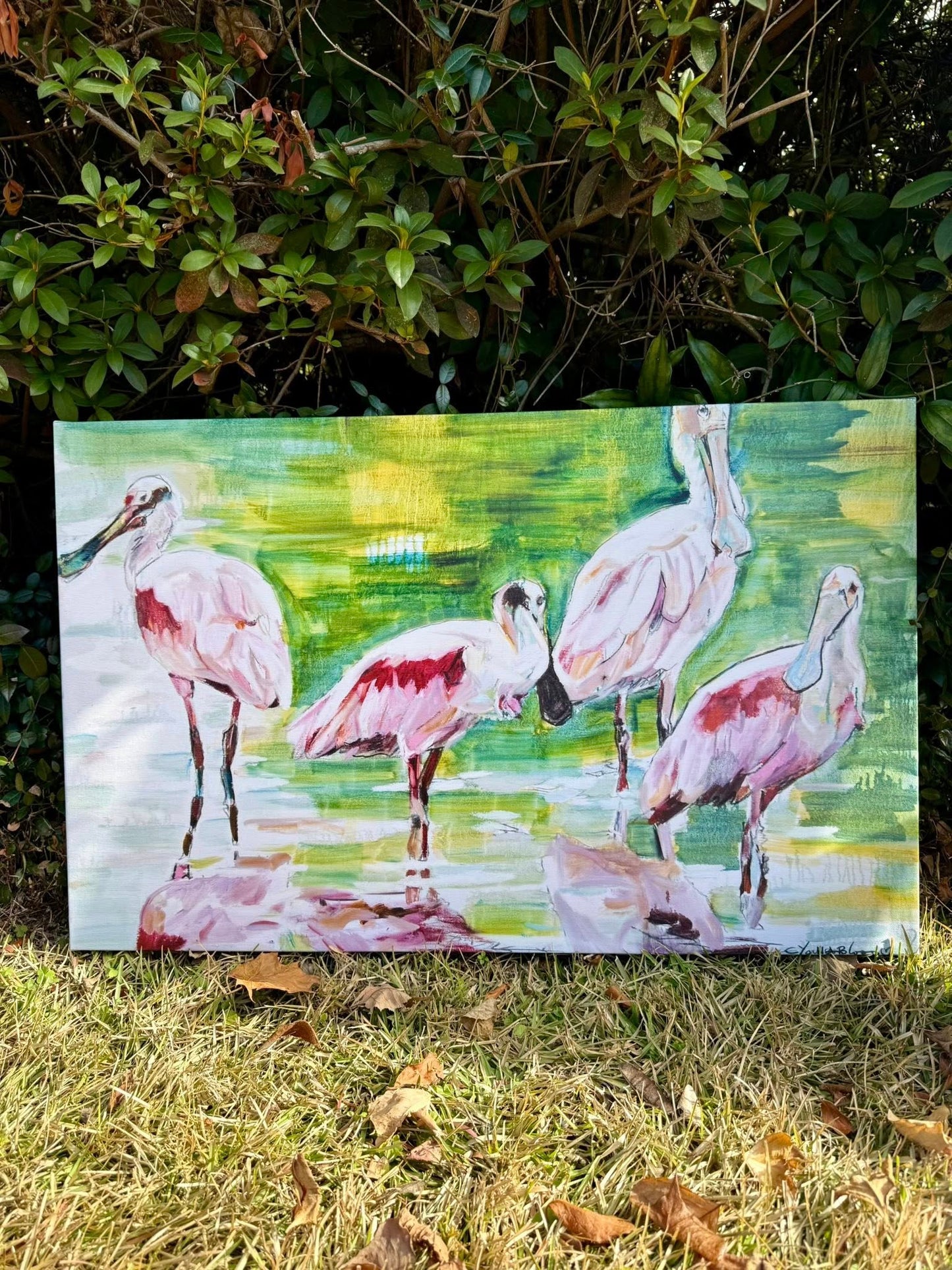Roseate Spoonbills Family of Four (30x19”) | 20% off