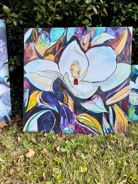Purple and Gold Magnolia (24x24”) | 50% off | SOLD OUT ‼️