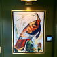 Wild Turkey (22x30”) giclee printed canvas with natural wood floating frame