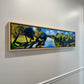 "Tranquil Lake" giclee on canvas with Natural Wood Floating Frame (60 x 13)